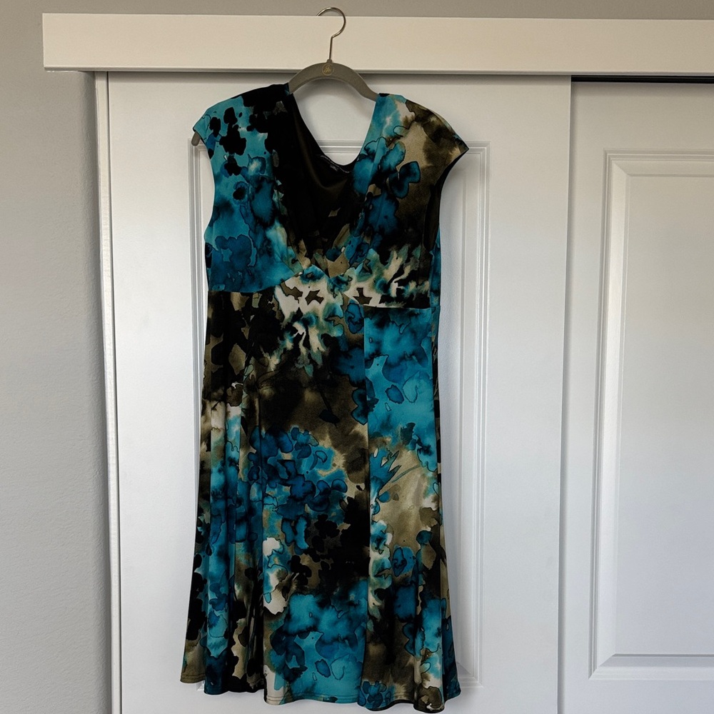 Elegant Blue and Black Women's Dress